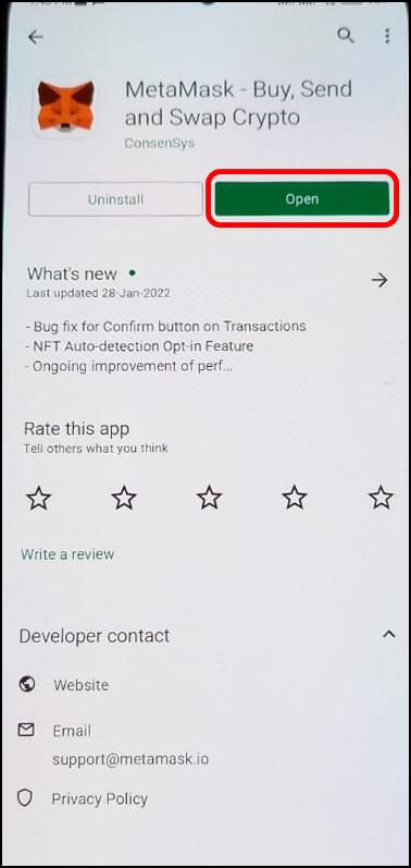 how to access metamask on android