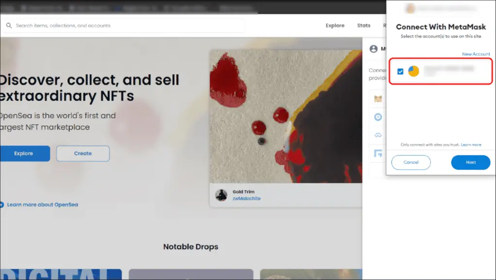 Using Metamask with OpenSea
