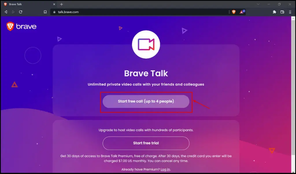 Start Free Call Brave Talk