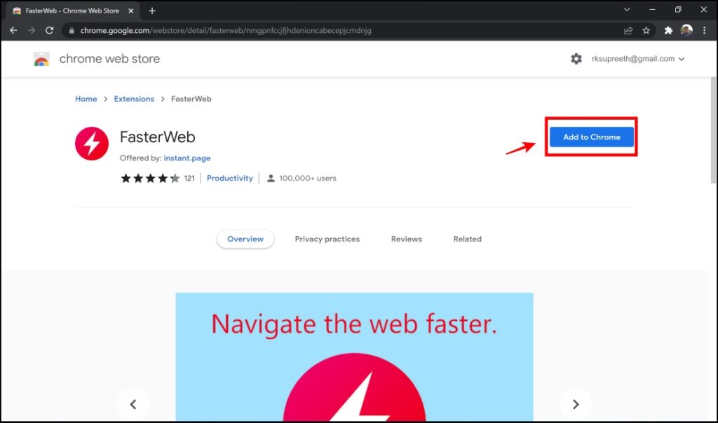 FasterWeb Extension for Faster Page Load in Chrome