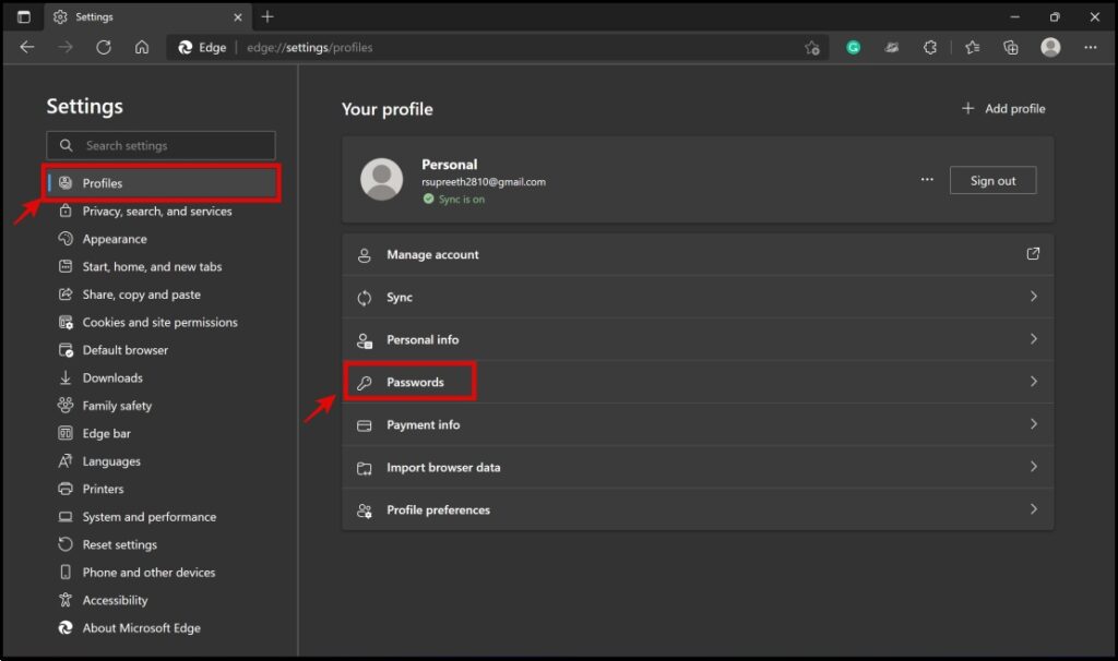 Create a Custom Primary Password on Microsoft Edge