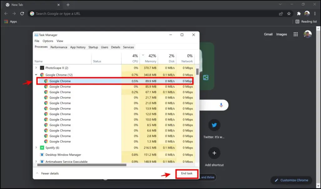 Kill Processes Using Task Manager