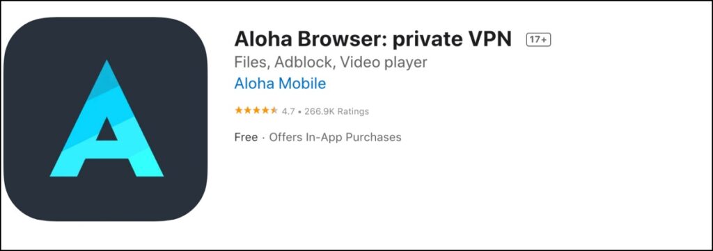 Aloha VPN Browser iOS