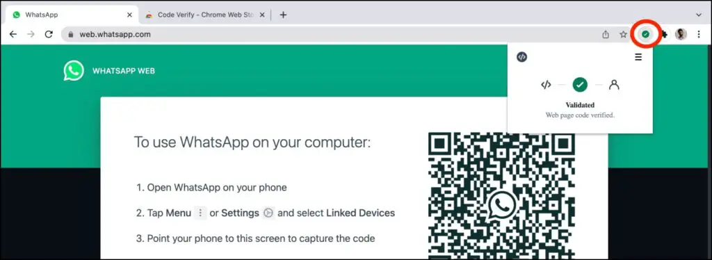 Code Verify- Check WhatsApp Web is Fake or Spying