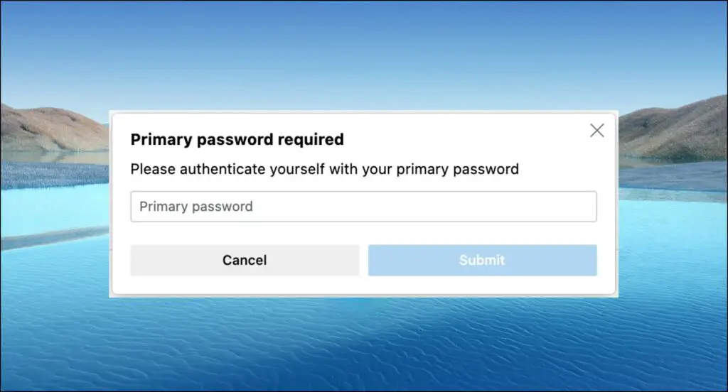 Edge Primary Password