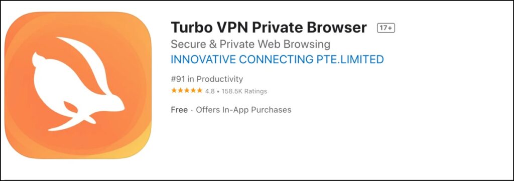 Turbo VPN Browser iOS