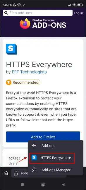 HTTPS Anywhere on Firefox Mobile