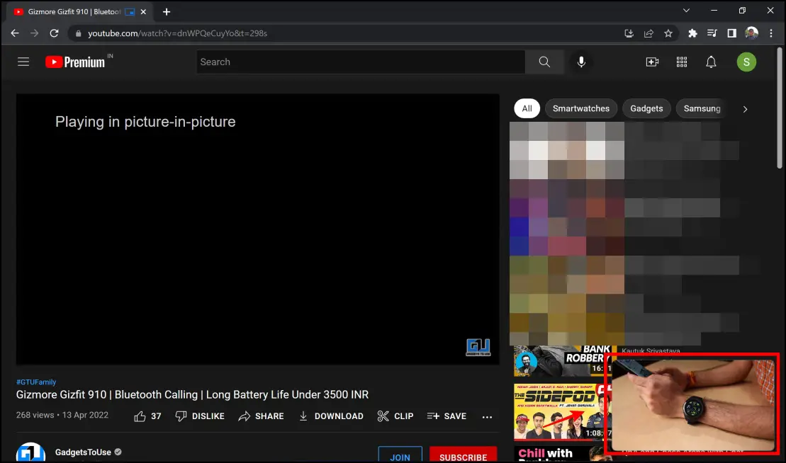 Floating YouTube Video in Chrome Other Tabs