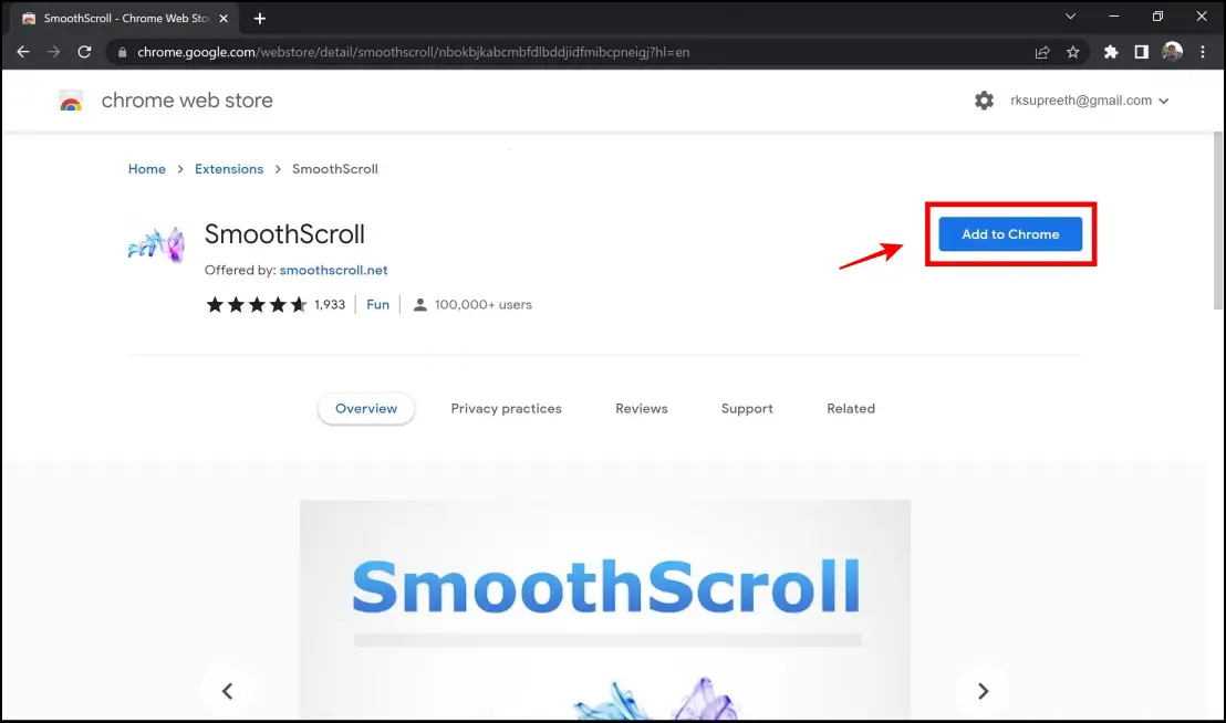 Smooth Scroll Extension