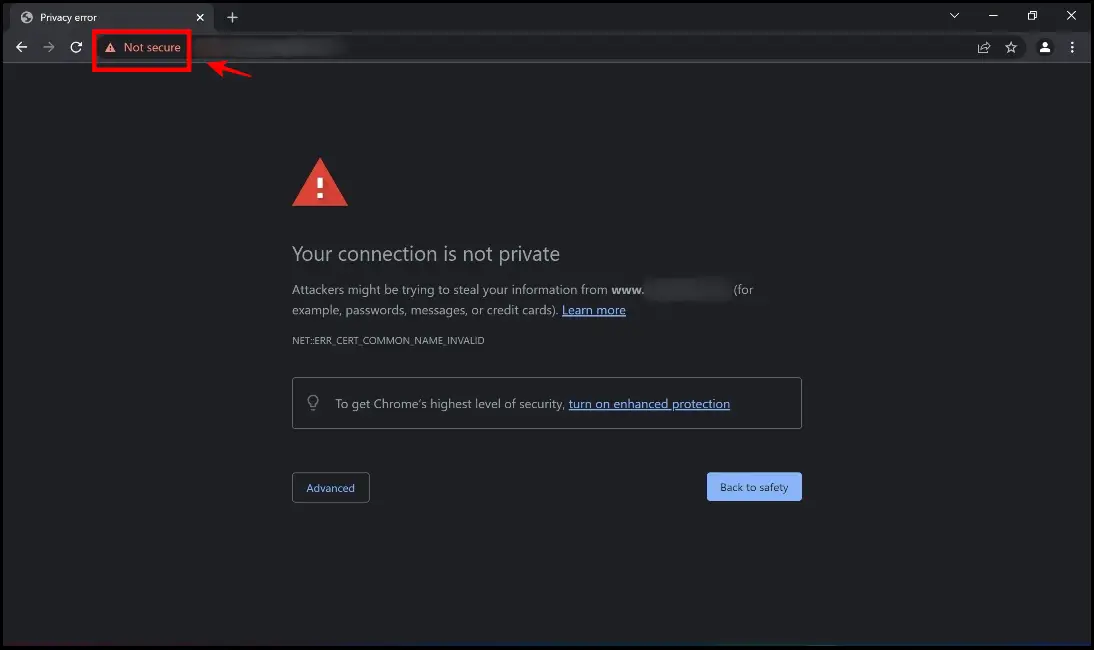 Site is Not Secure