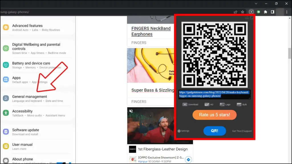 Generate QR Code links with extension
