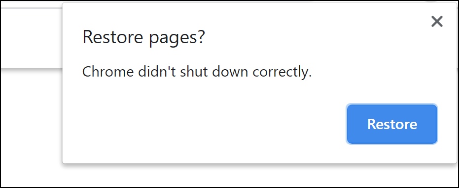Restore Tabs Chrome Didnt Shut Down Correctly
