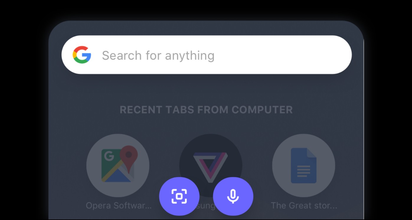 Instant Search Opera Touch