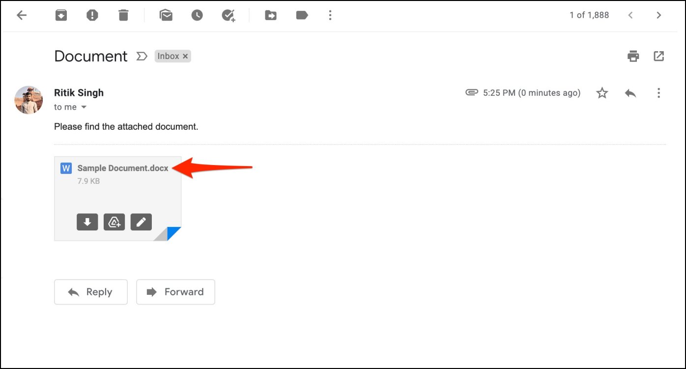 Preview Received Attachments in Gmail