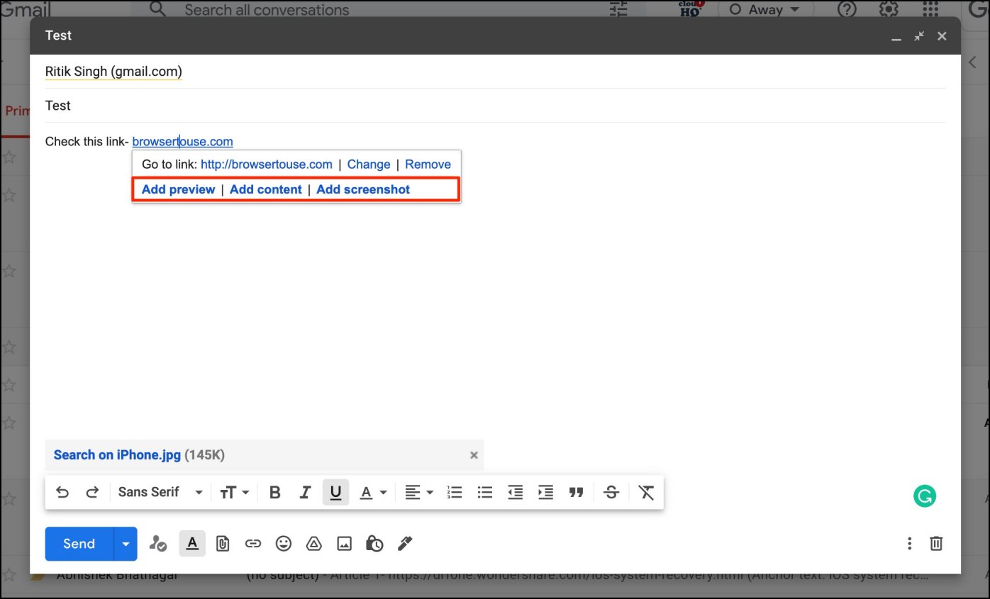 Add Link Preview in Gmail