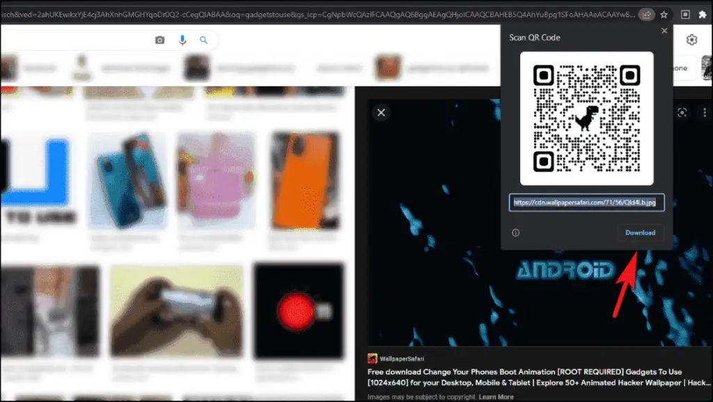 Create Share QR for Image in Chrome