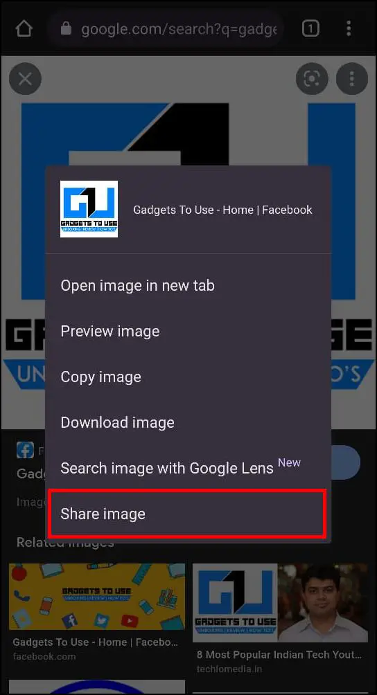 Share Image as QR Code Chrome Mobile