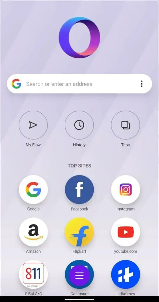 Opera touch browser