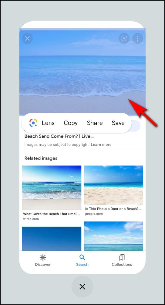 Select function on Android 12 to save images