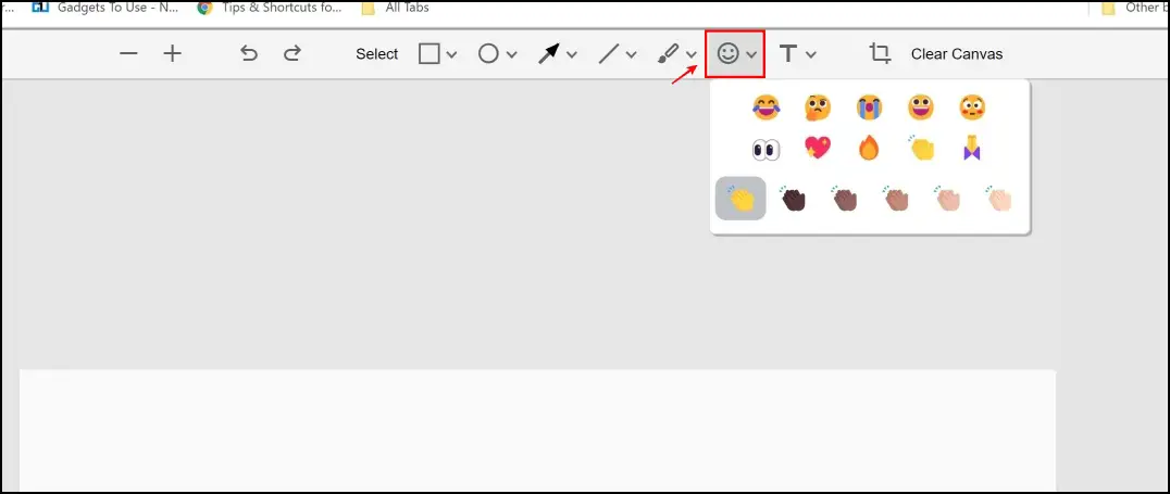 Insert Emojis in Chrome Screenshot