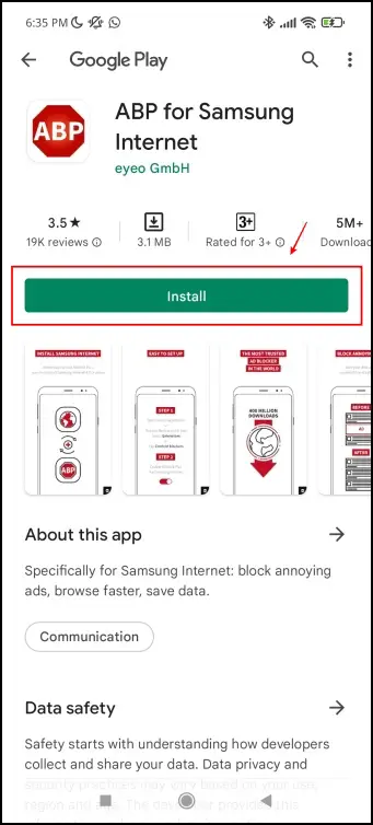 Block Ads in Samsung Internet
