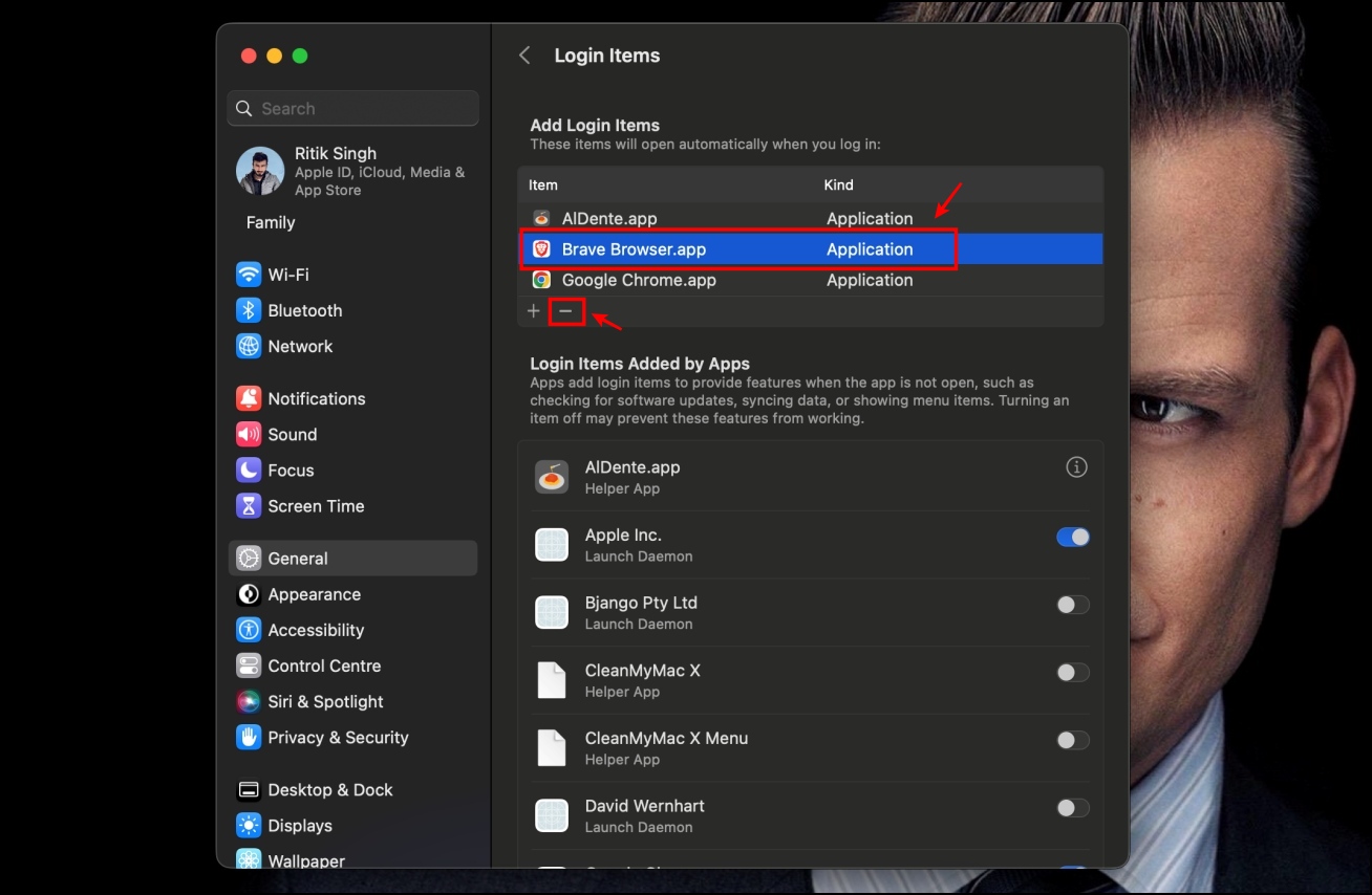 Stop Brave Starting Automatically on Mac
