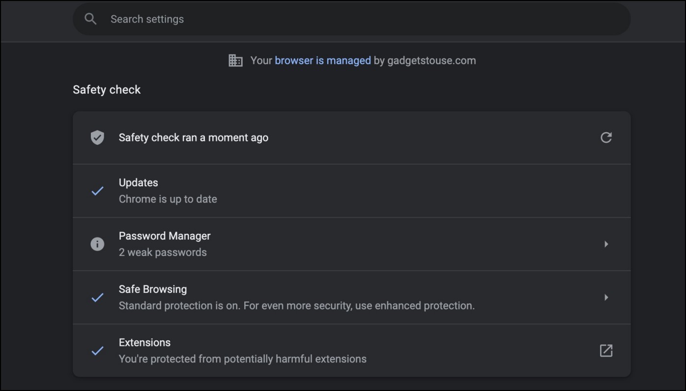 Chrome Safety Check to Remove Malware Extensions