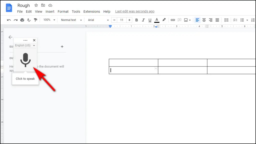 Use Voice Typing in Google Docs