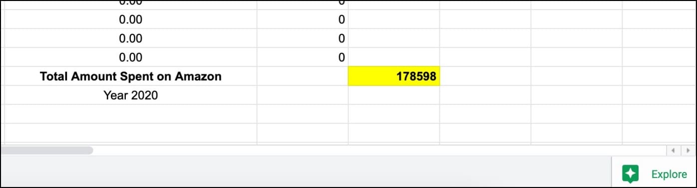 Calculate Amount Spent on Amazon