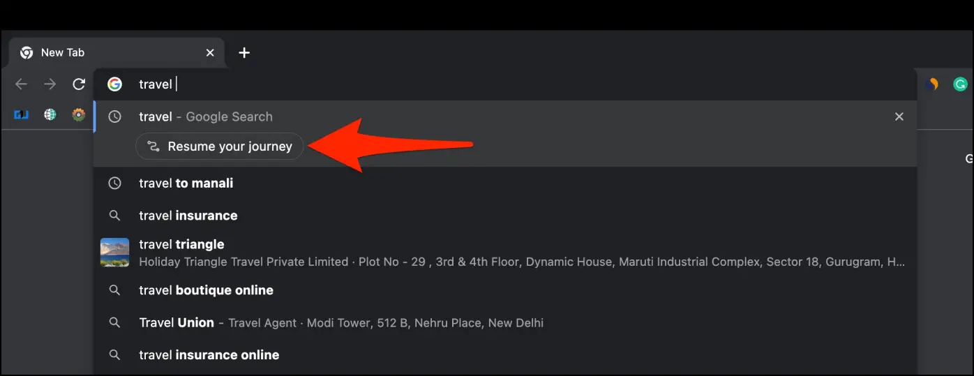 Resume Your Journey in Chrome