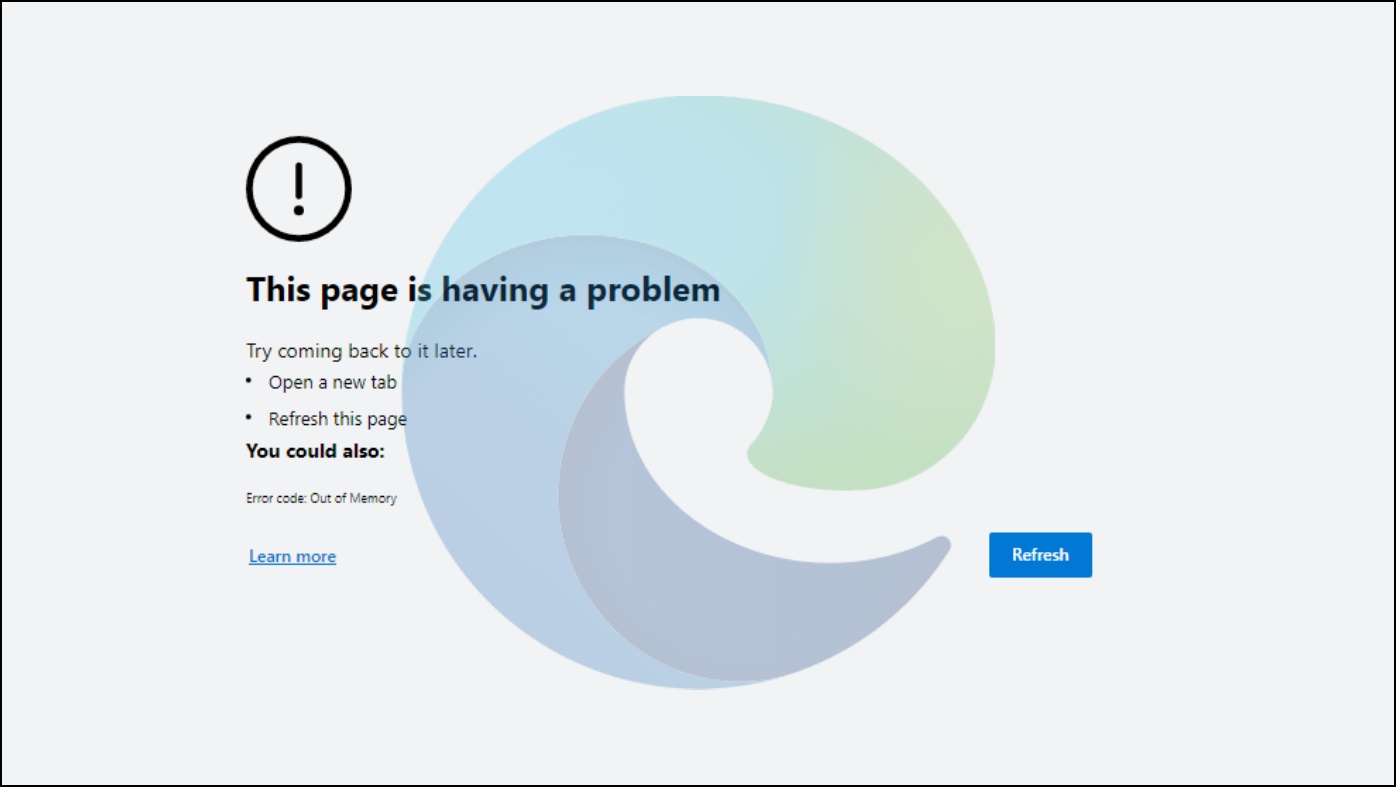 Page Having Problem Edge