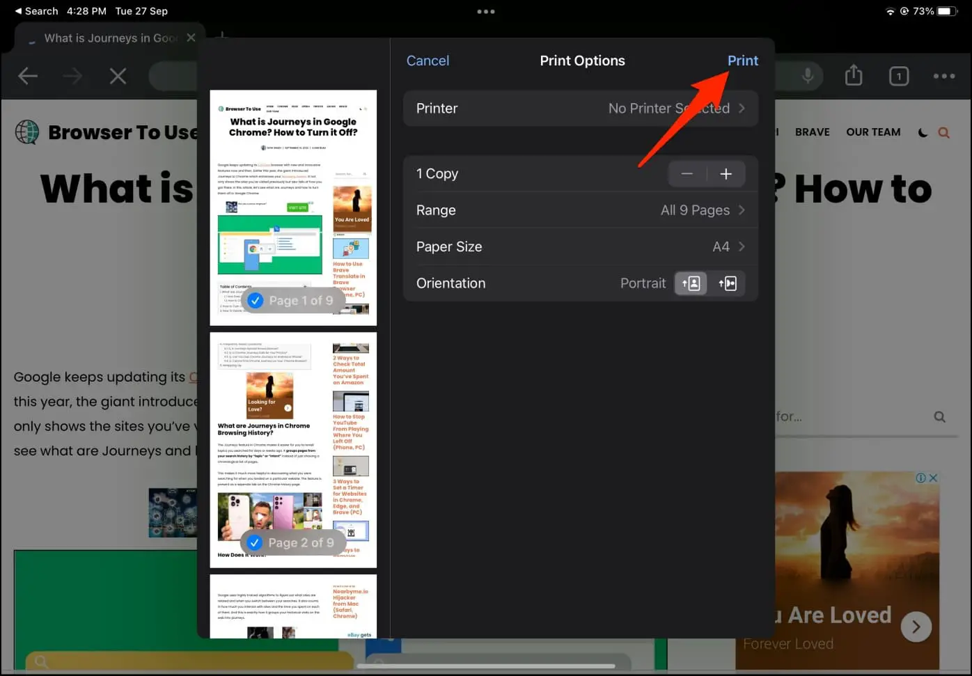 Save PDF Chrome iPhone iPad