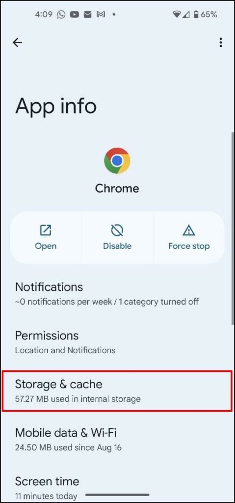 Clear Chrome Browser Data on Android