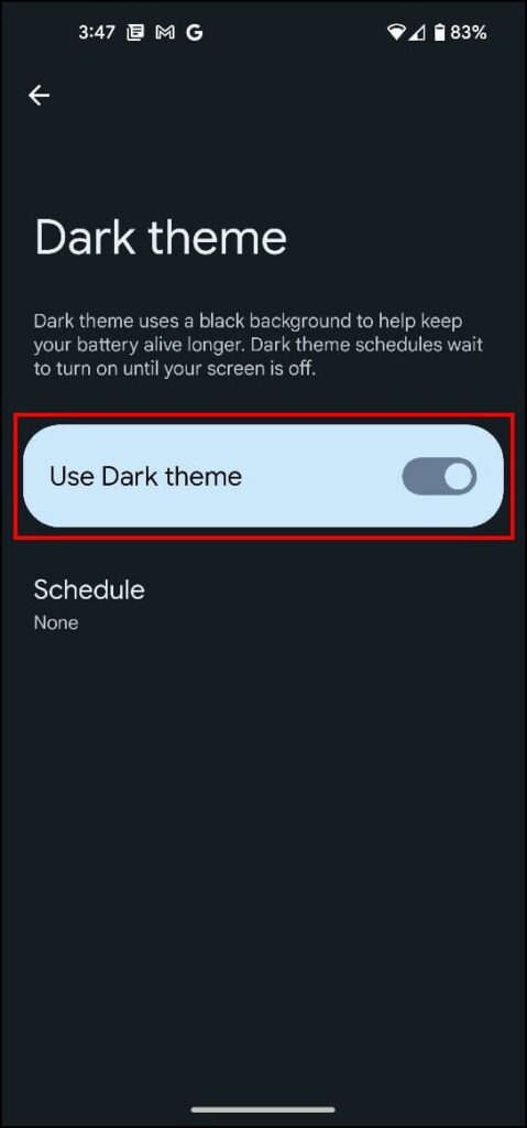 Use System-Wide Dark Mode on Android