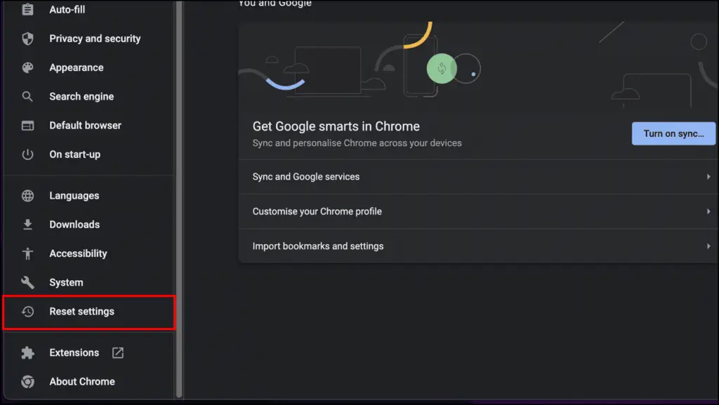 Reset Chrome to Remove Nearbyme.io