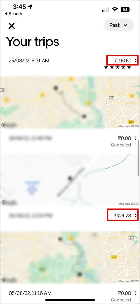 View Uber Trip History to Calculate Spending