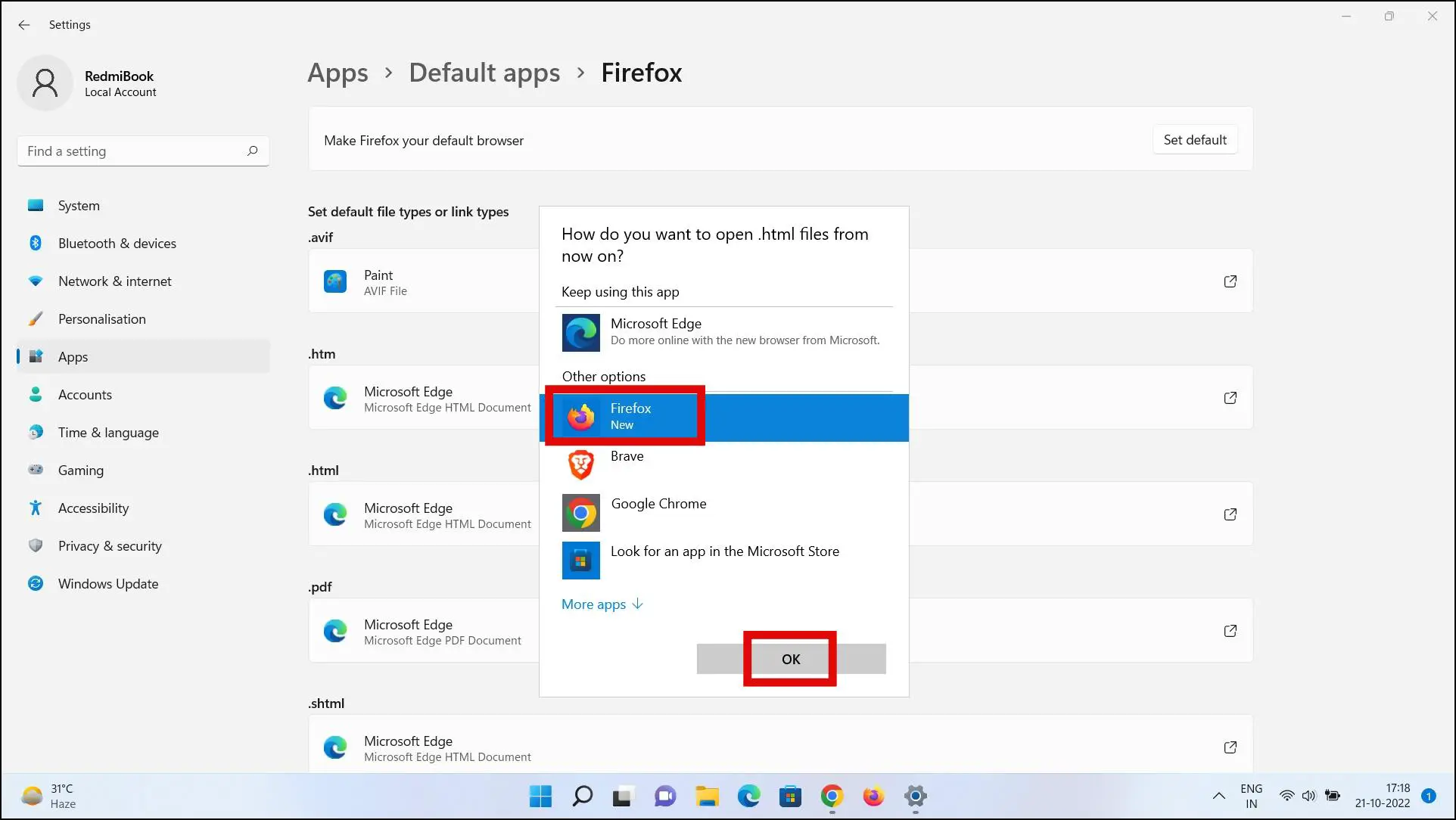 Set Firefox as Default on Windows 11
