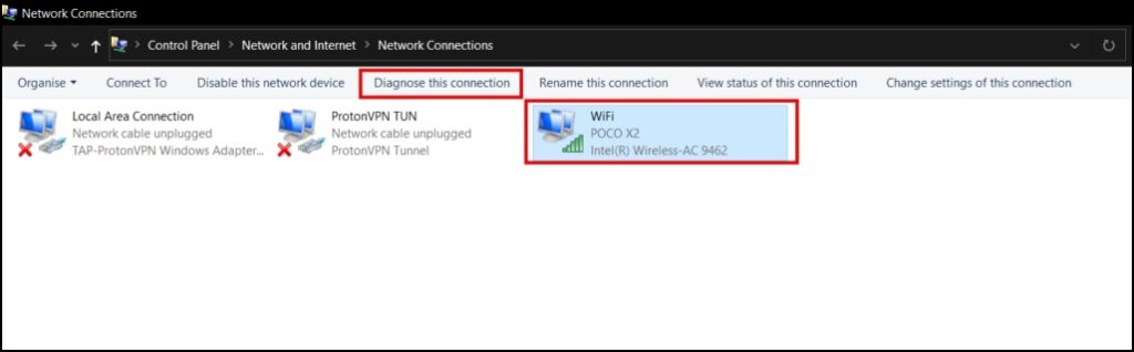 Check and Diagnose Network Adapter Settings