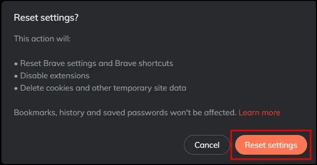 Reset Browser Settings
