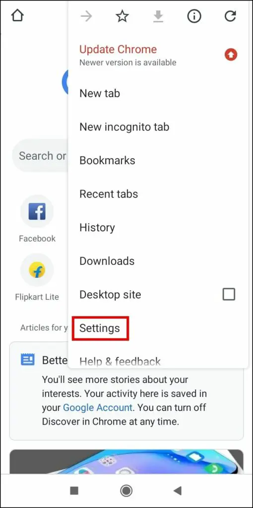 Check Chrome Browser Version on Mobile