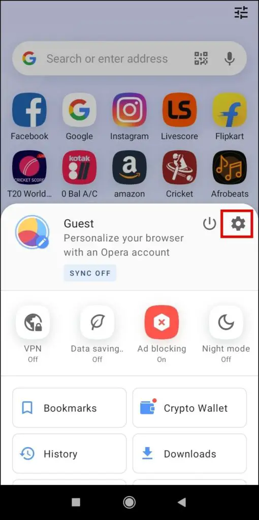 Check Opera Build on Mobile
