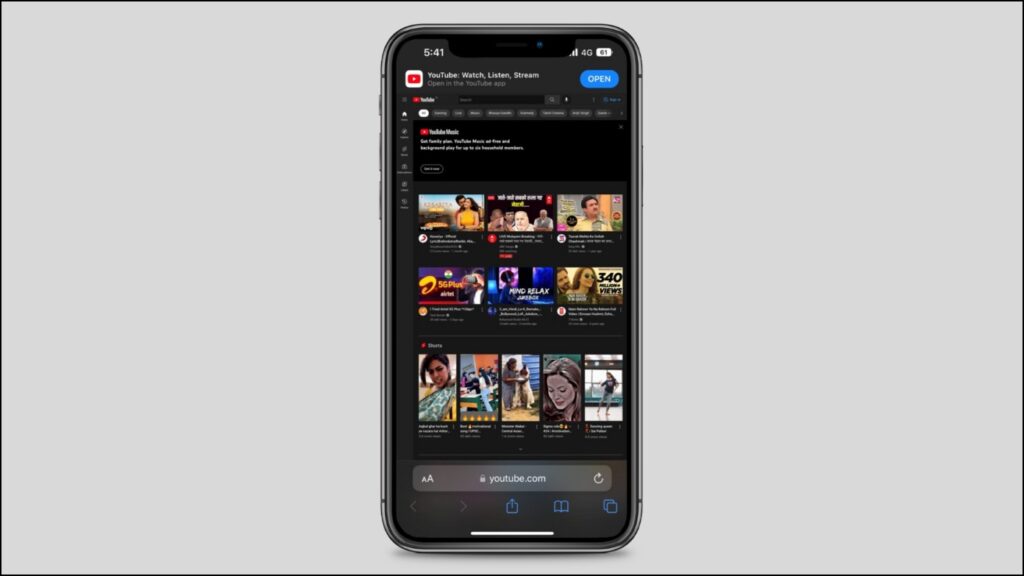 Load YouTube Desktop Site on Android and iOS
