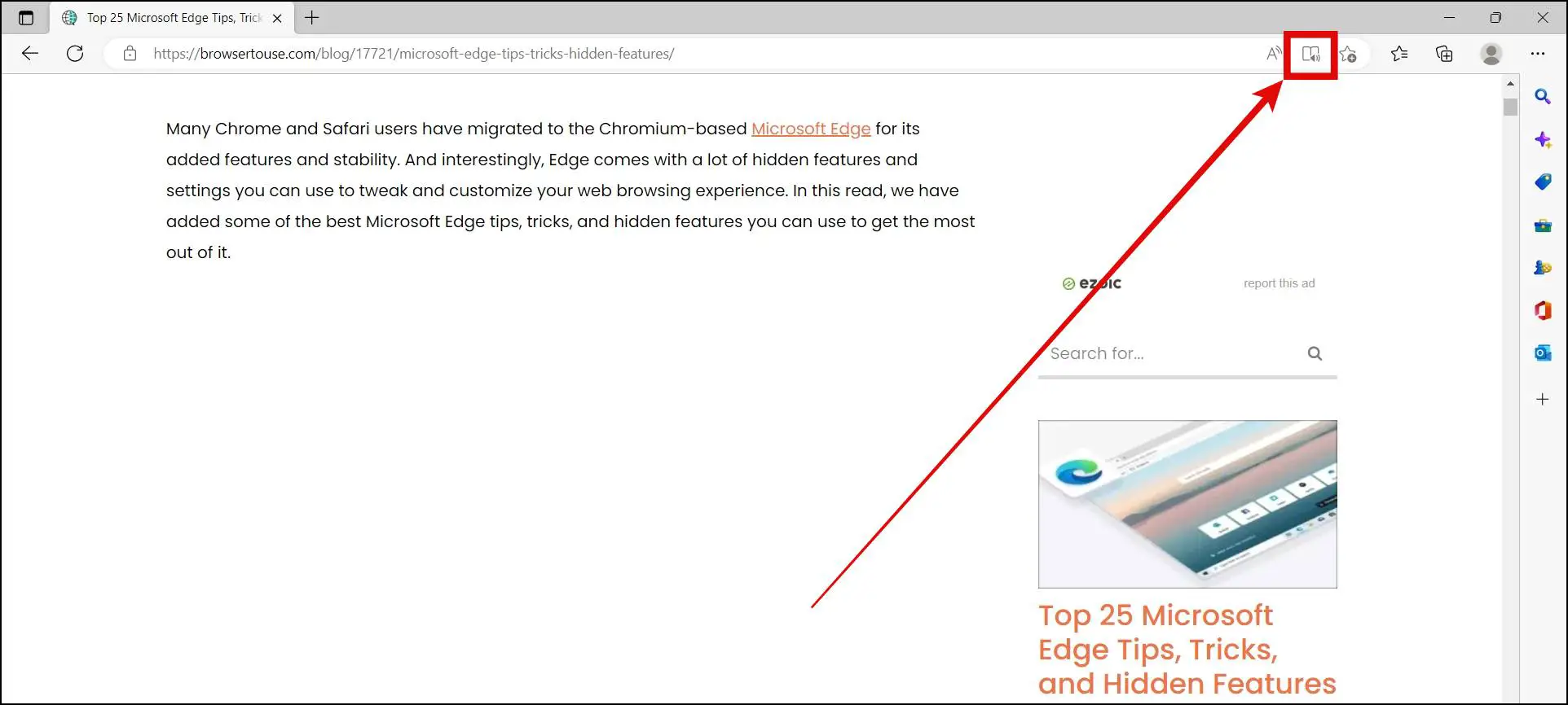 Enable Reading Mode in Microsoft Edge