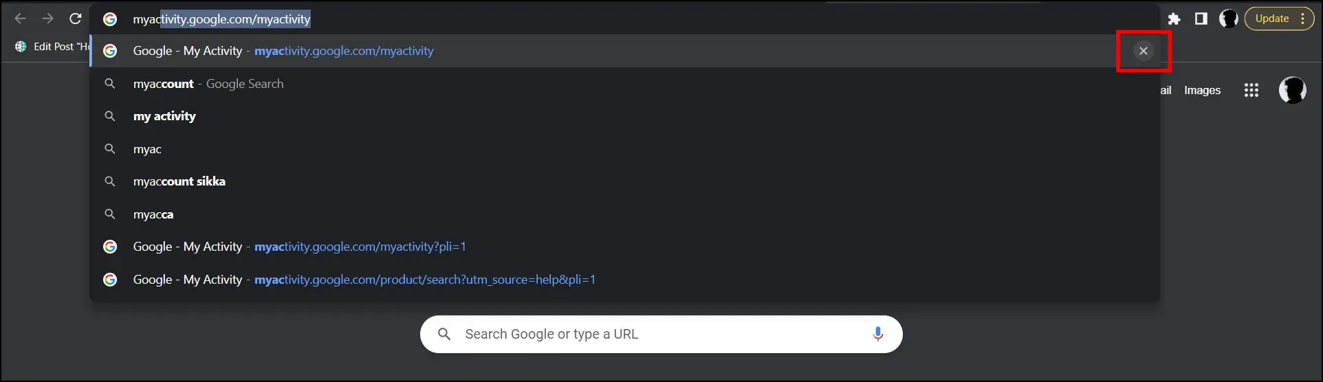 Delete the Google Search Bar Suggestions Manually