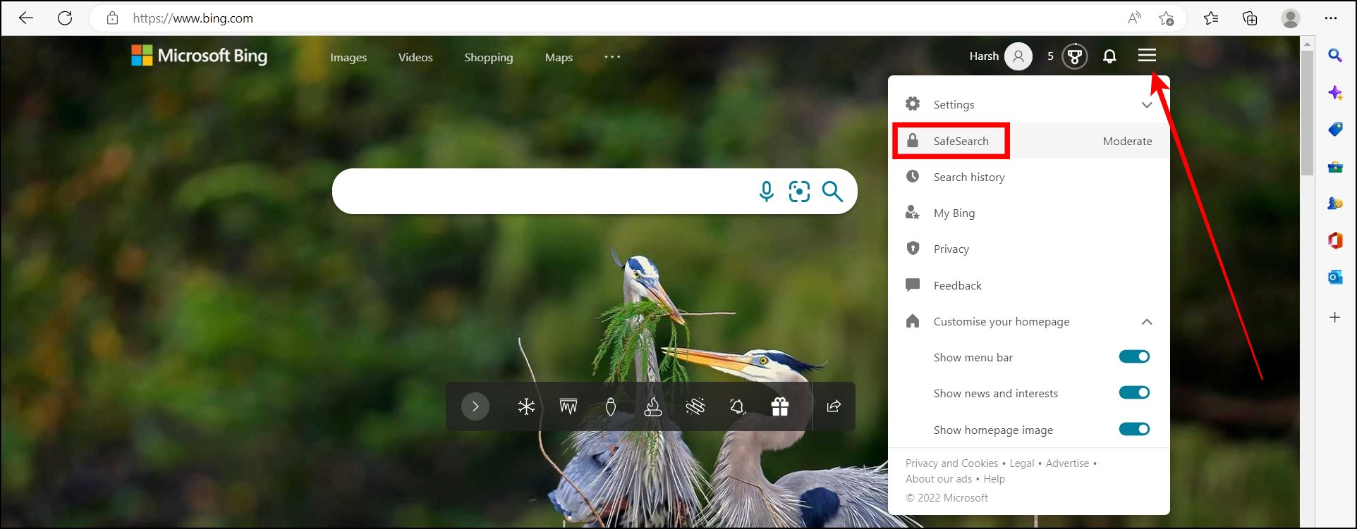 Stop Edge from opening Bing links in new tabs