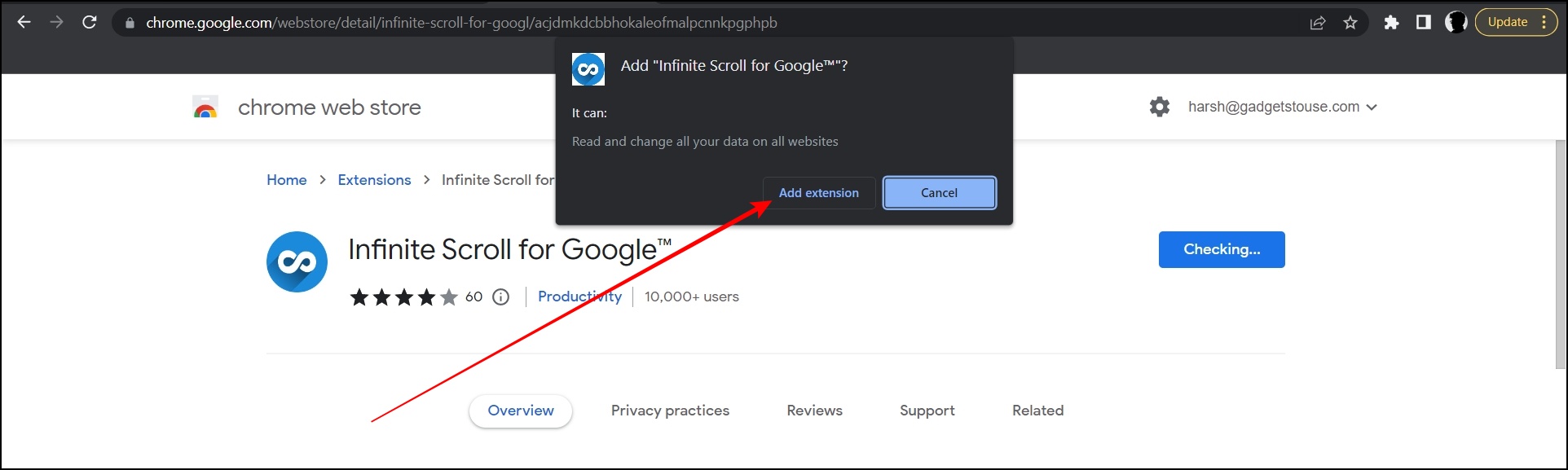 Enable Infinite Scroll in Google Search in Chrome on PC