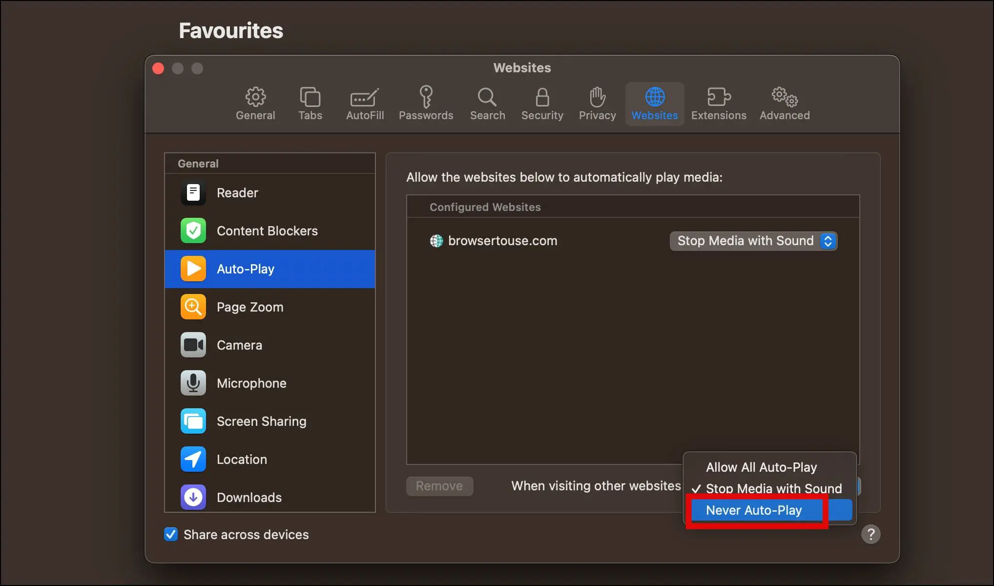 Stop Safari Autoplay on Mac For All Websites