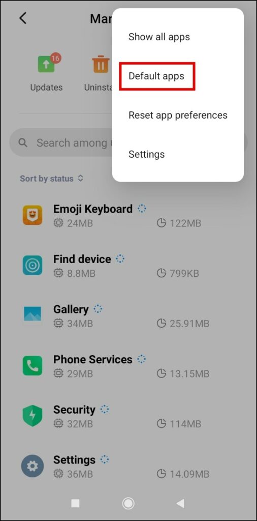 Android Default Apps