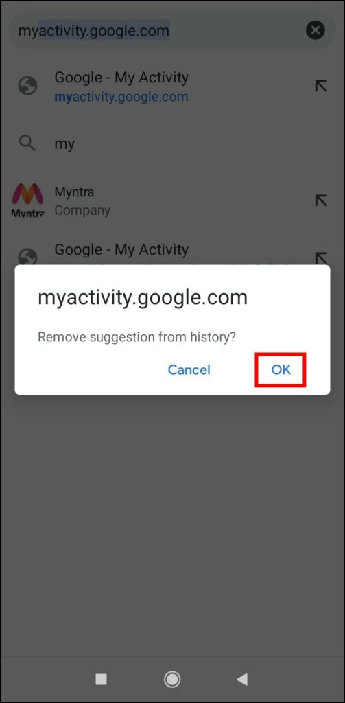 Delete the Google Search Bar Suggestions Manually on Mobile