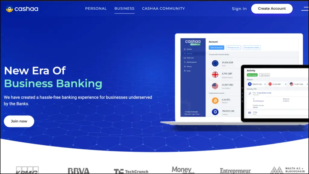 Cashaa Web 3 Website